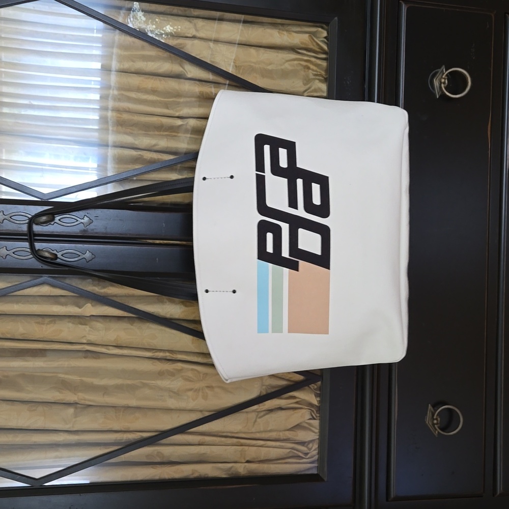 NWT Prada Canapa canvas tote W/leather straps